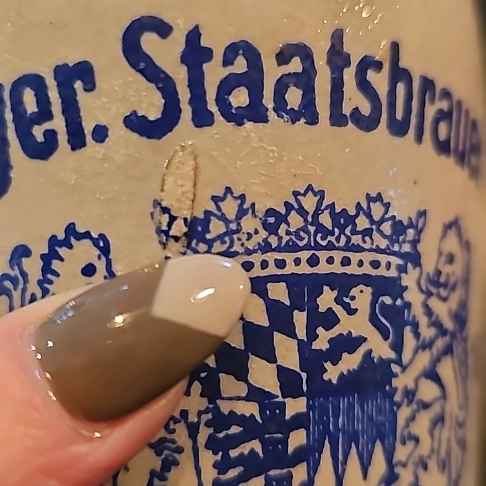 Vtg Bayer. Staatsbrauerei Weihwnstephan salt glazed stoneware German beer stein